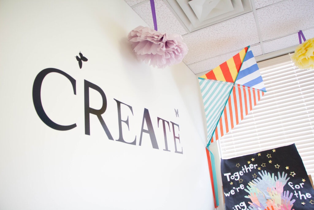 Chrysalis Calgary create lettering on wall